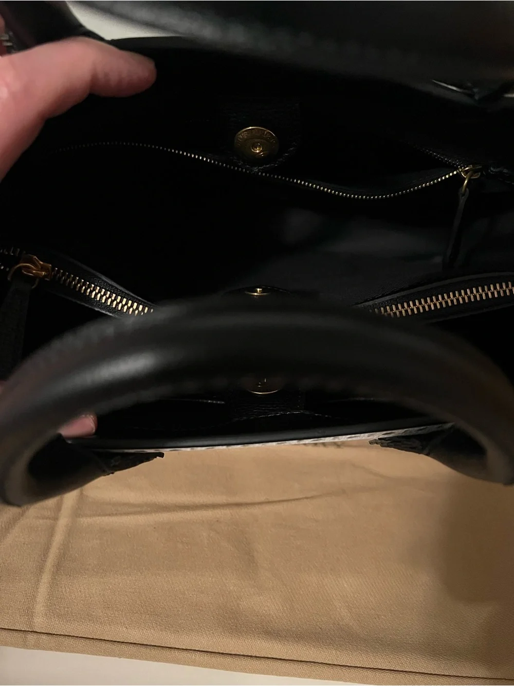 Burberry Black & White Leather Tote